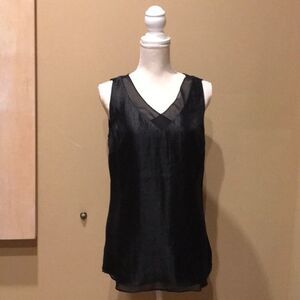 Pretty Black V Neck Top